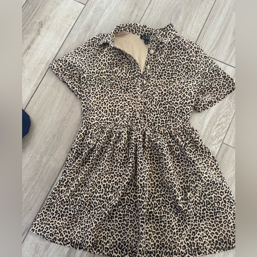 Jcrew new without tags. Size 10. A line shirt dress leopard